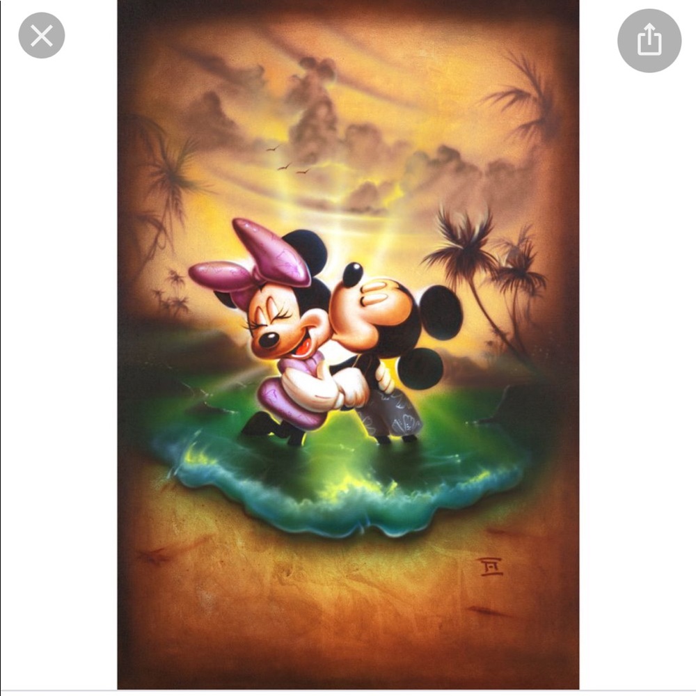 Disney canvas painting original “Life with you is a dream” Mickey and Minnie